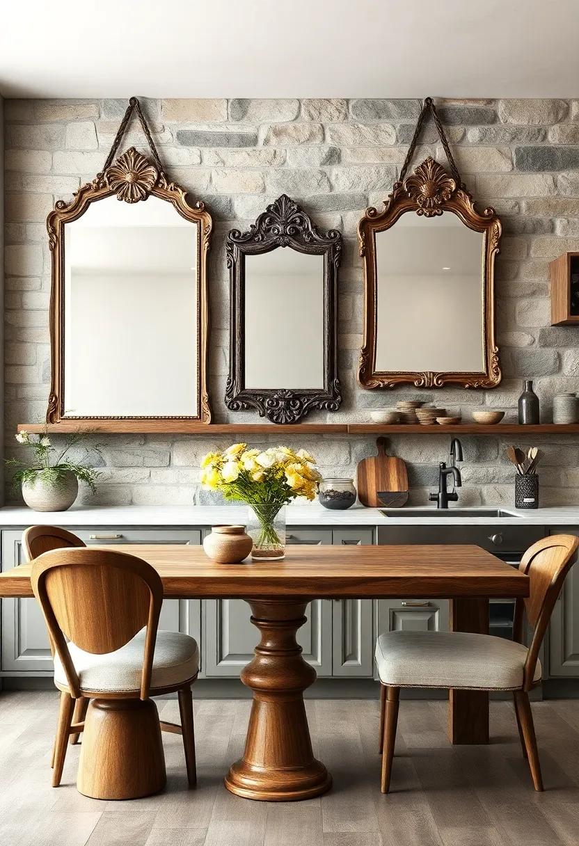Antique Mirrors: Hang mirrors in ornate frames ‌to create a sense​ of⁢ space and reflect⁣ light, enhancing⁢ your kitchen’s atmosphere