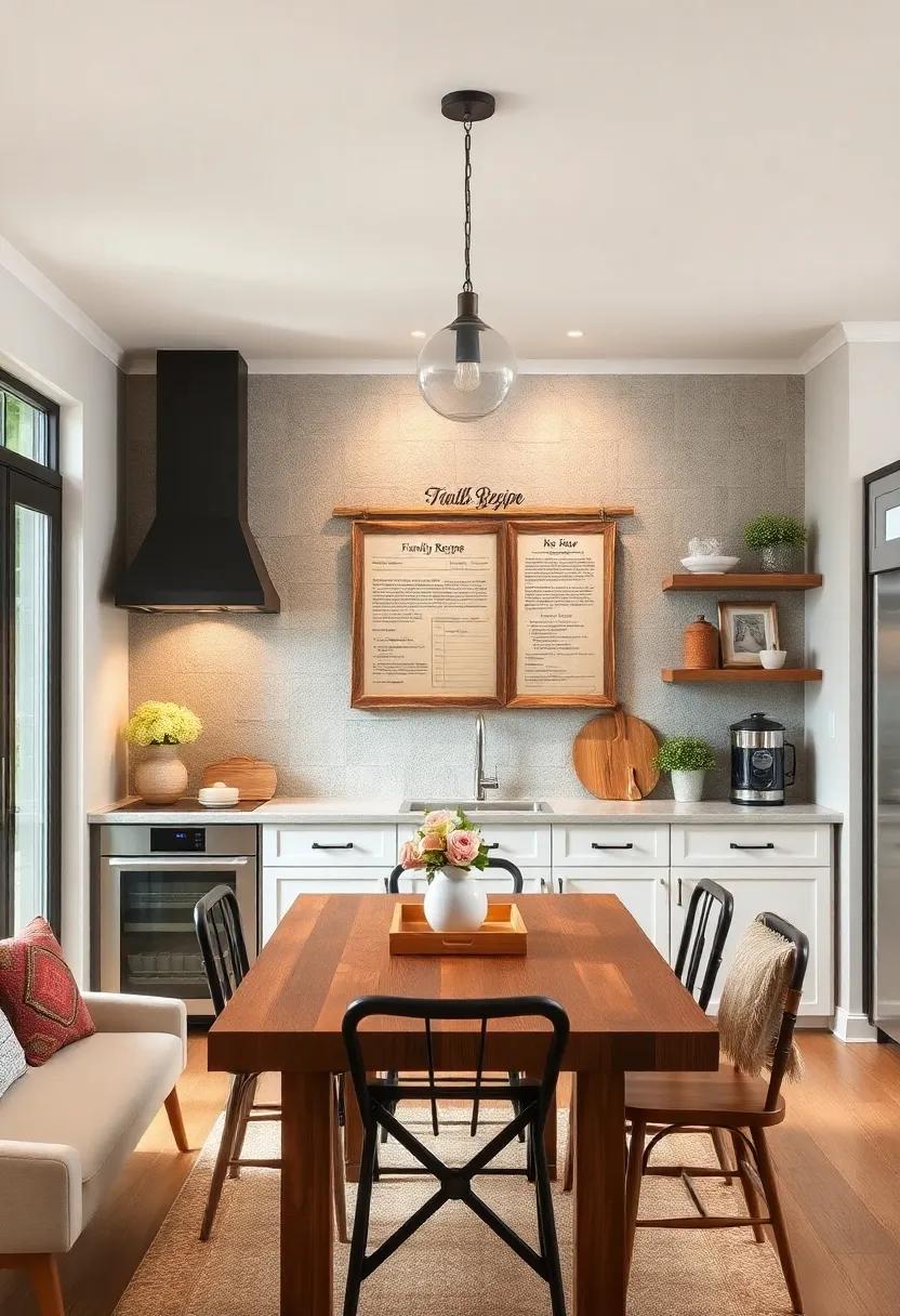 Family Recipe Display: ​Frame ‍and‍ display cherished family recipes on your‍ accent wall, blending ⁣nostalgia ⁤with design in your kitchen space