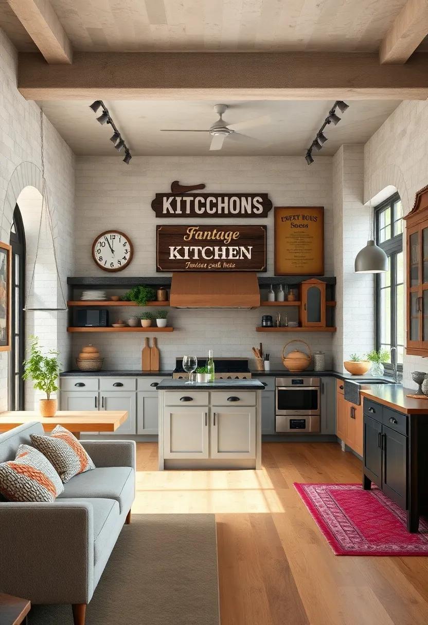 Vintage Signage: Incorporate​ retro⁣ signs ⁣or⁤ typography art that reflects your culinary passion or hometown pride