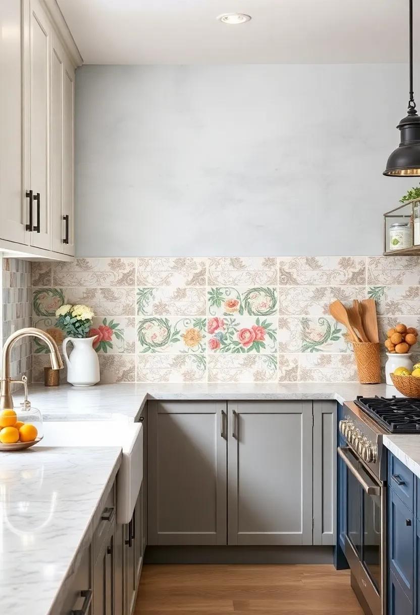 Hand-Painted Ceramics:‌ Infuse ‍personality into‌ your kitchen with hand-painted ceramic tiles featuring⁢ floral or ⁣geometric patterns for ⁢a⁢ unique focal‌ point