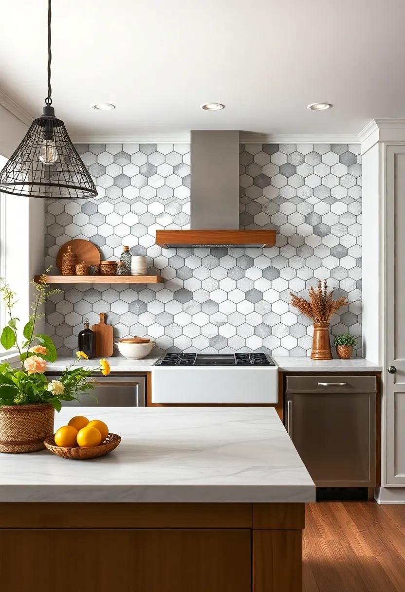 Hexagonal ⁣Shapes: ⁢break away from tradition with hexagonal⁢ tiles⁣ that bring a ‌modern twist to ⁣the classic backsplash,enhancing ⁢your ⁣farmhouse ⁤kitchen