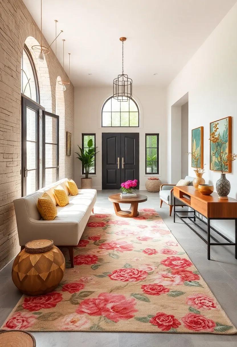 Layering a floral‌ rug over sisal flooring enhances texture​ while maintaining warmth