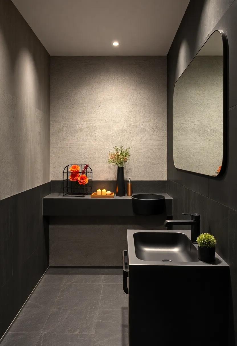 Unique‍ Materials: experiment with matte black concrete sinks and textured wall finishes that showcase a contemporary ​elegance while celebrating the rawness of industrial design