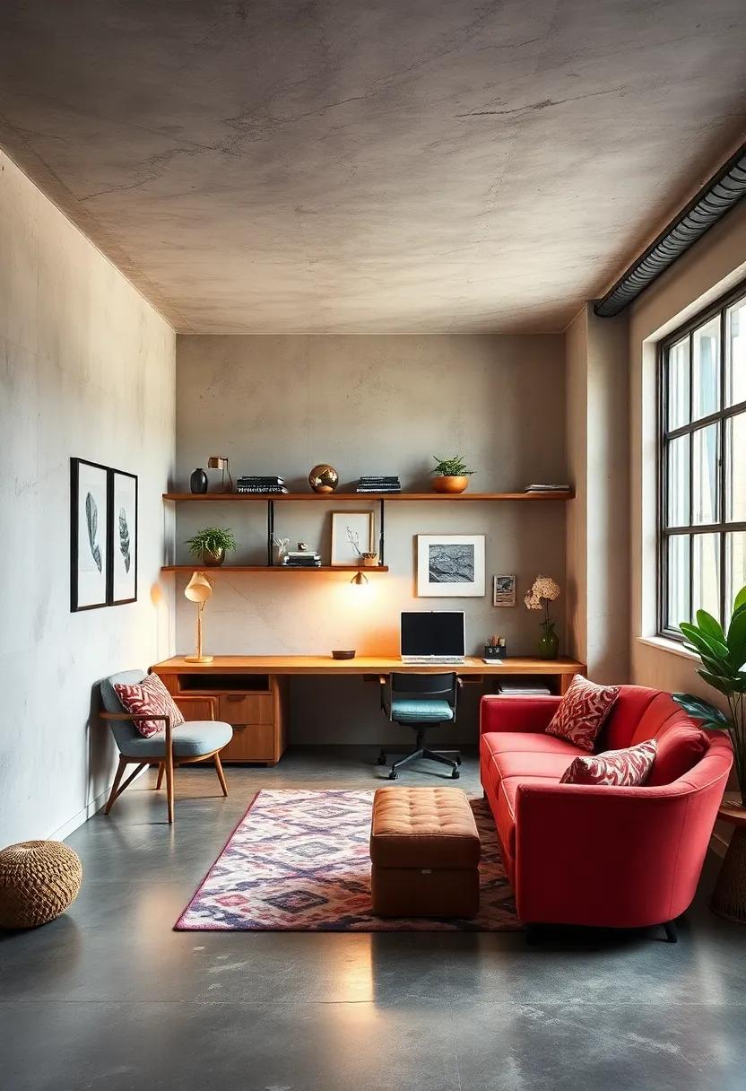 Multi-Use Spaces:‍ Consider a dual-purpose office that‍ also functions as ⁣a guest‌ room. A ‌murphy bed or⁣ convertible furniture combined with industrial design elements and ⁢concrete floors makes for an⁢ adaptable and stylish solution