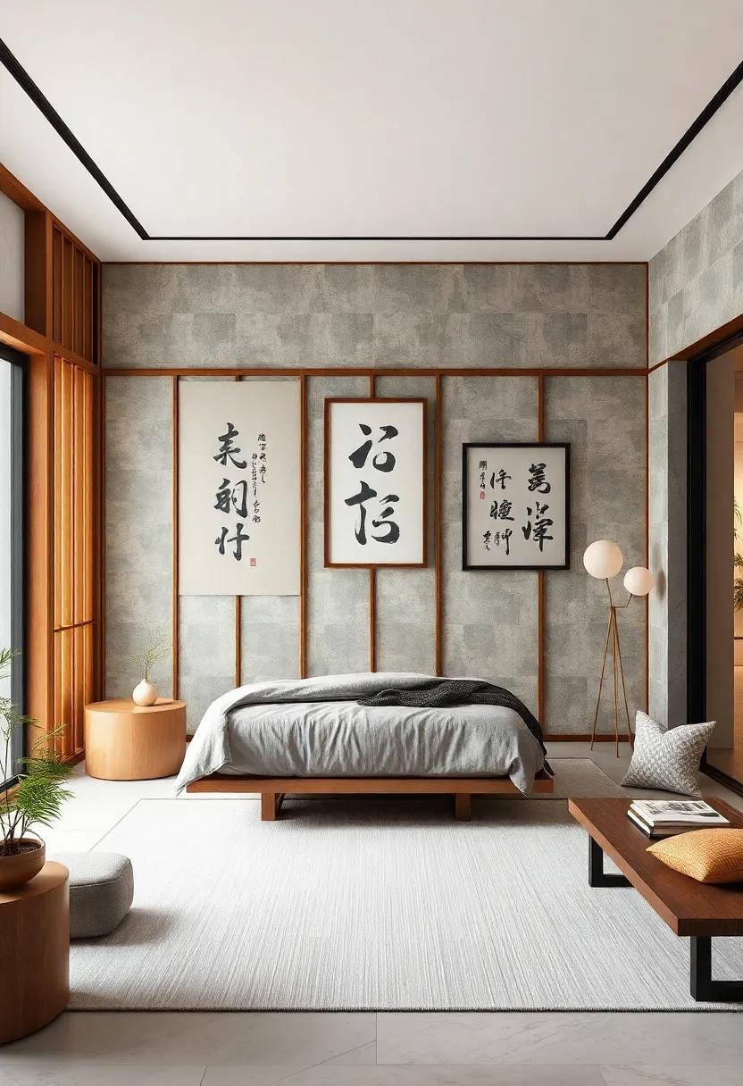 Display Japanese Calligraphy: ⁣Enhance the⁢ ambiance with framed ⁤calligraphy art that promotes​ tranquility‌ and​ mindfulness