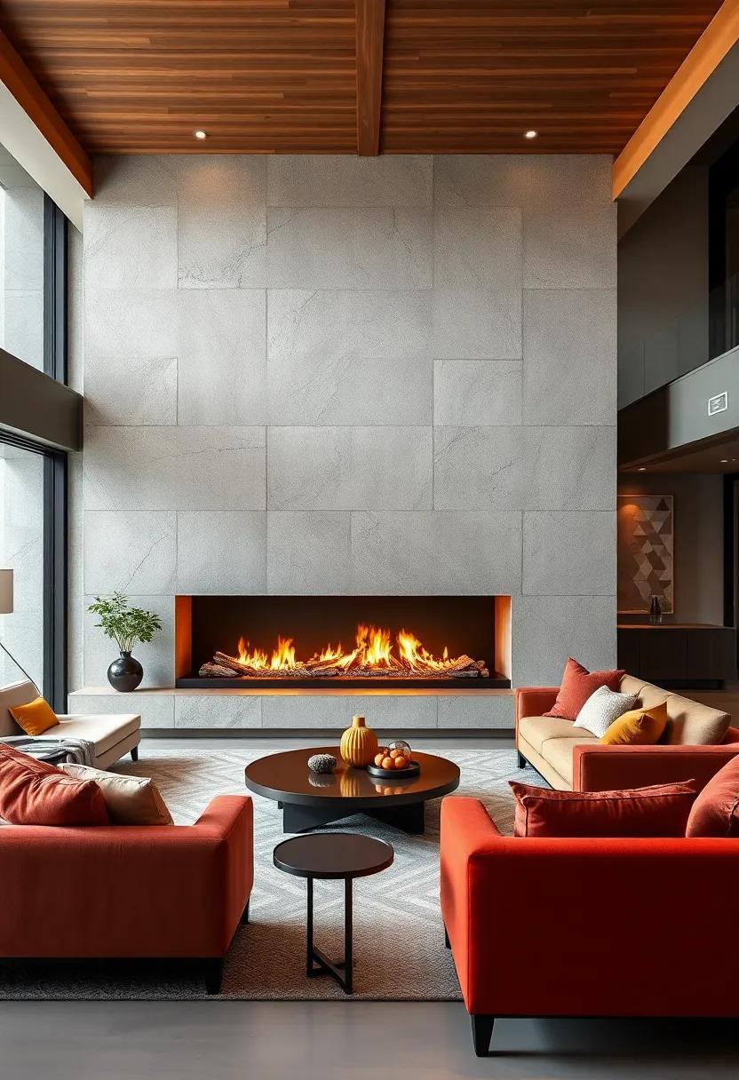 Sleek ‍Fireplace Designs: Choose modern fireplace ⁢designs that serve as the centerpiece of your living‍ space,⁤ combining practicality ‌with aesthetic appeal