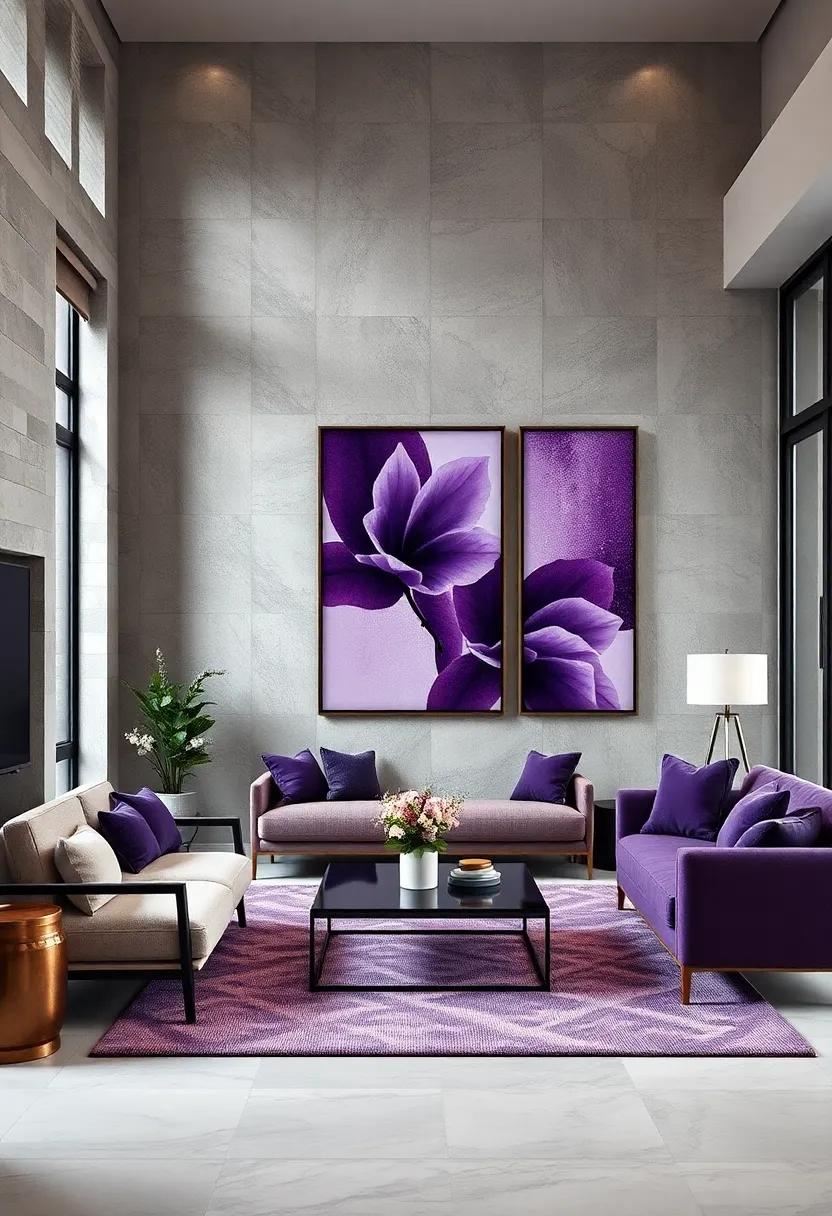 Deep Purple Art Prints: Decorate your walls with‌ striking‍ art prints that⁢ incorporate rich purple⁢ hues, creating a gallery-like feel in your ​home