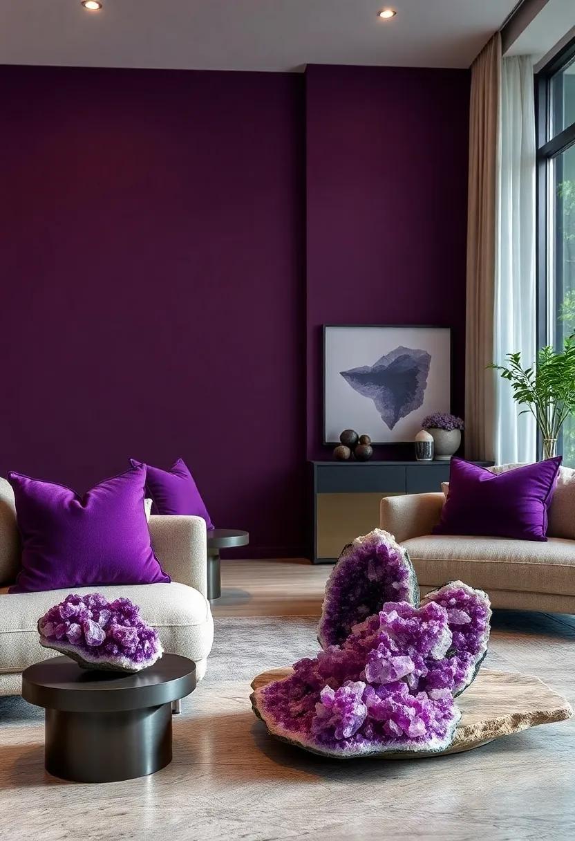 Amethyst ⁤Crystal Decor: Elevate your shelves or coffee table with stunning amethyst crystals,combining elegance with ⁢natural beauty