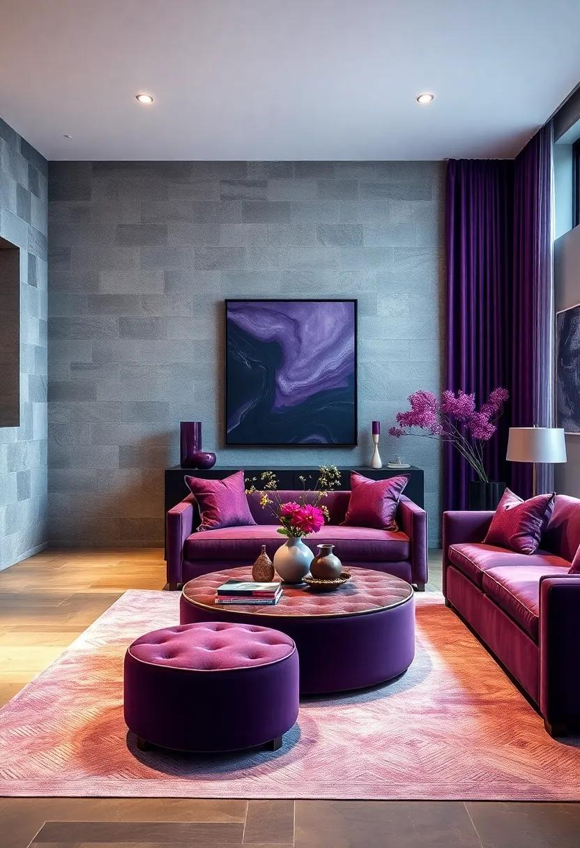 Chic Purple chests or Ottomans: Incorporate multi-functional ‍pieces like‌ upholstered chests or ⁢ottomans in purple ‍for added ⁢seating and ​storage ‍with a‍ luxurious feel