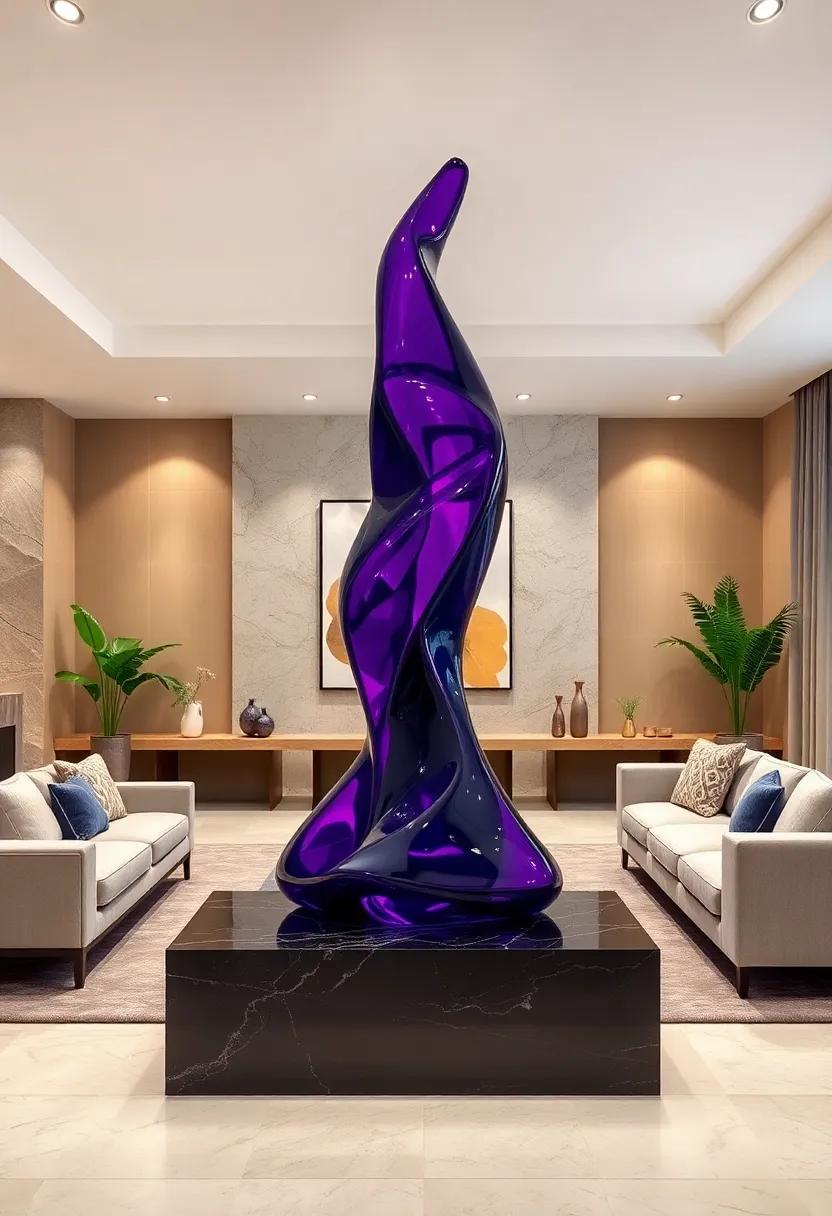 Statement Purple Sculpture: Add a conversation piece ⁣to your home with a⁢ striking purple sculpture that ⁢draws the eye and showcases‍ contemporary‍ design