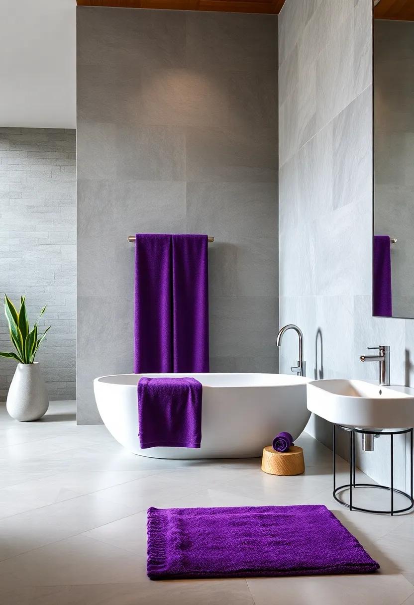 Rich Purple Bath Towels: Upgrade your bathroom with plush, ​high-quality towels⁢ in deep purple, providing a ‍spa-like‌ experience⁤ at home