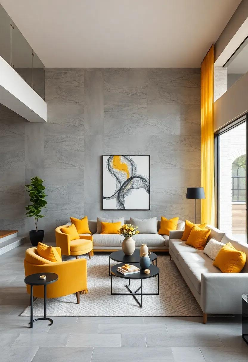 Warm gray⁣ and ⁤Mustard Yellow: Create energetic‌ balance⁢ by offsetting warm grays with⁤ pops of mustard yellow