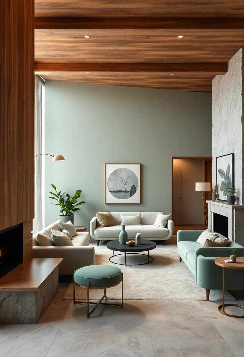 Sage ‌Green and Natural Wood: Infuse freshness through muted ⁢sage tones ‌combined with warm natural wooden textures