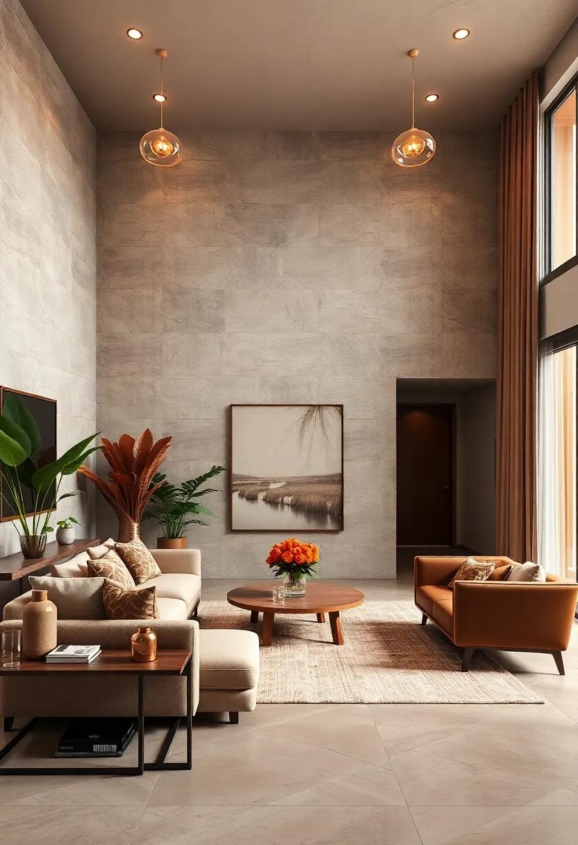 Mocha Brown and​ Copper: Bring earthy‌ warmth to interiors using rich mocha‍ shades enhanced by gleaming copper ‍details