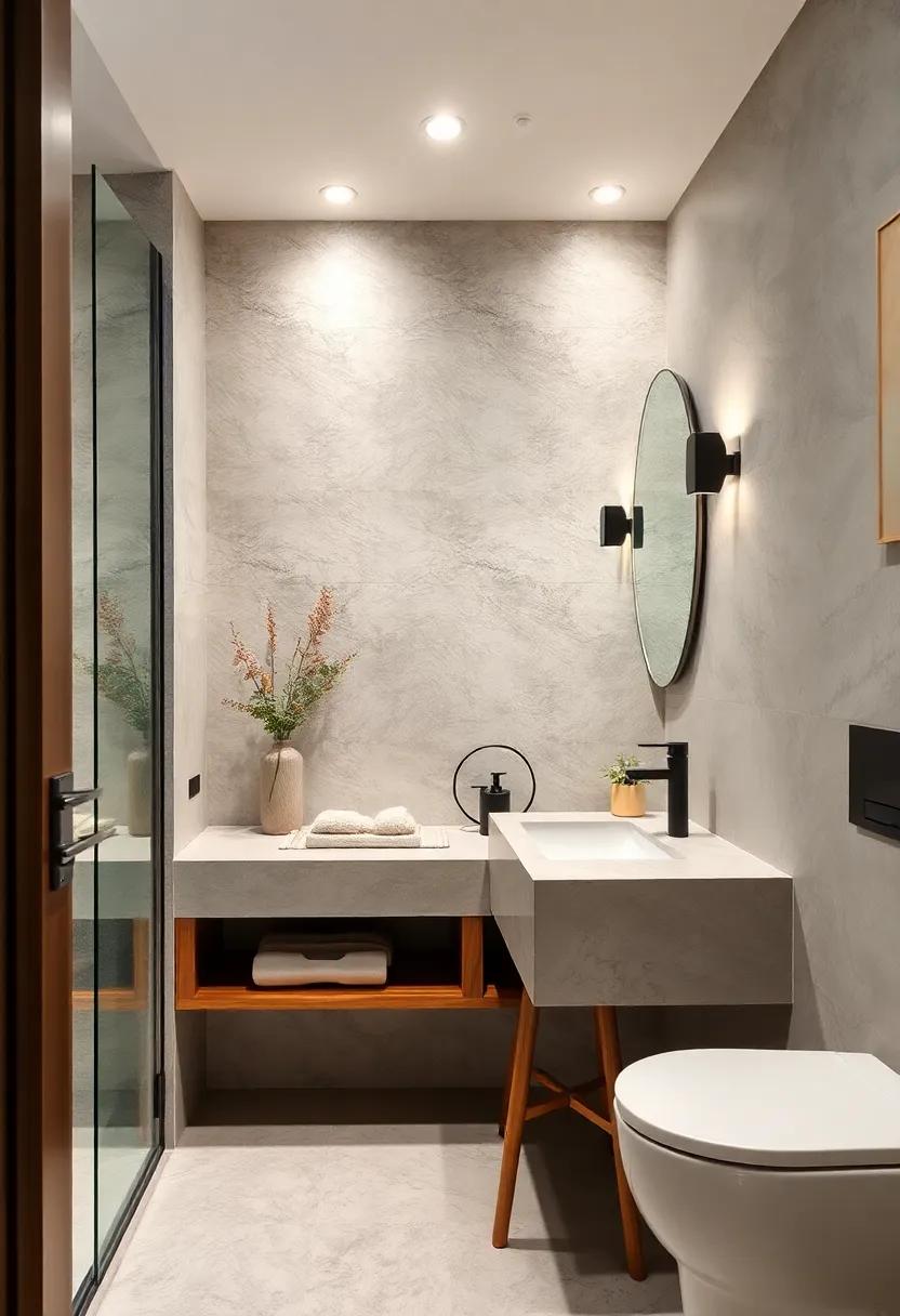 Use a concrete countertop in light gray for durable, stylish functionality
