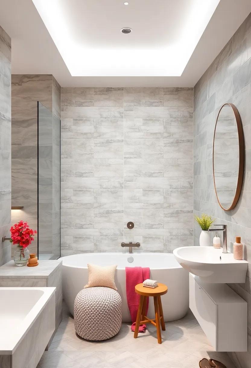 Use light gray subway tiles to create a clean backdrop that visually expands the space