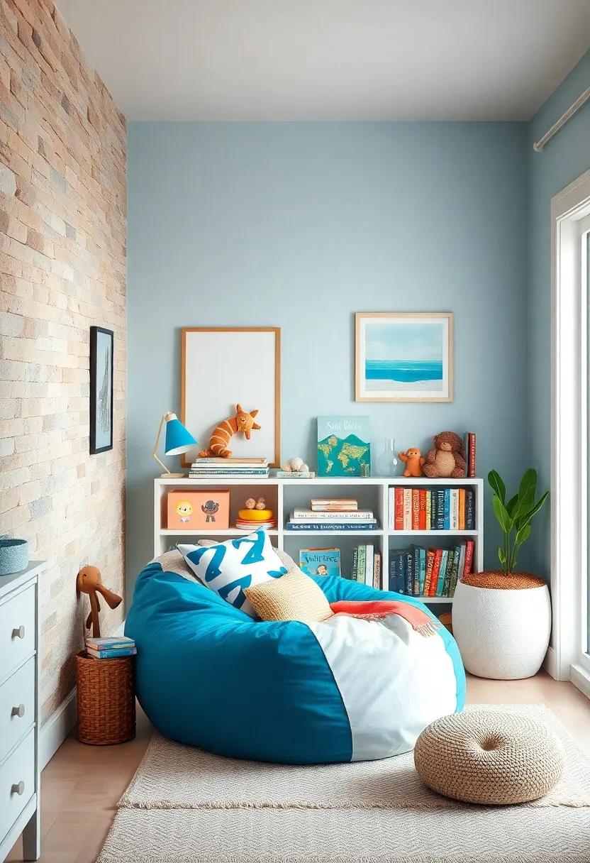 Beachy Book Nook: Create ⁢a ⁢reading corner with a collection of beach-themed books paired ⁣with an oversized ⁣bean bag chair shaped like a ⁣beach ball