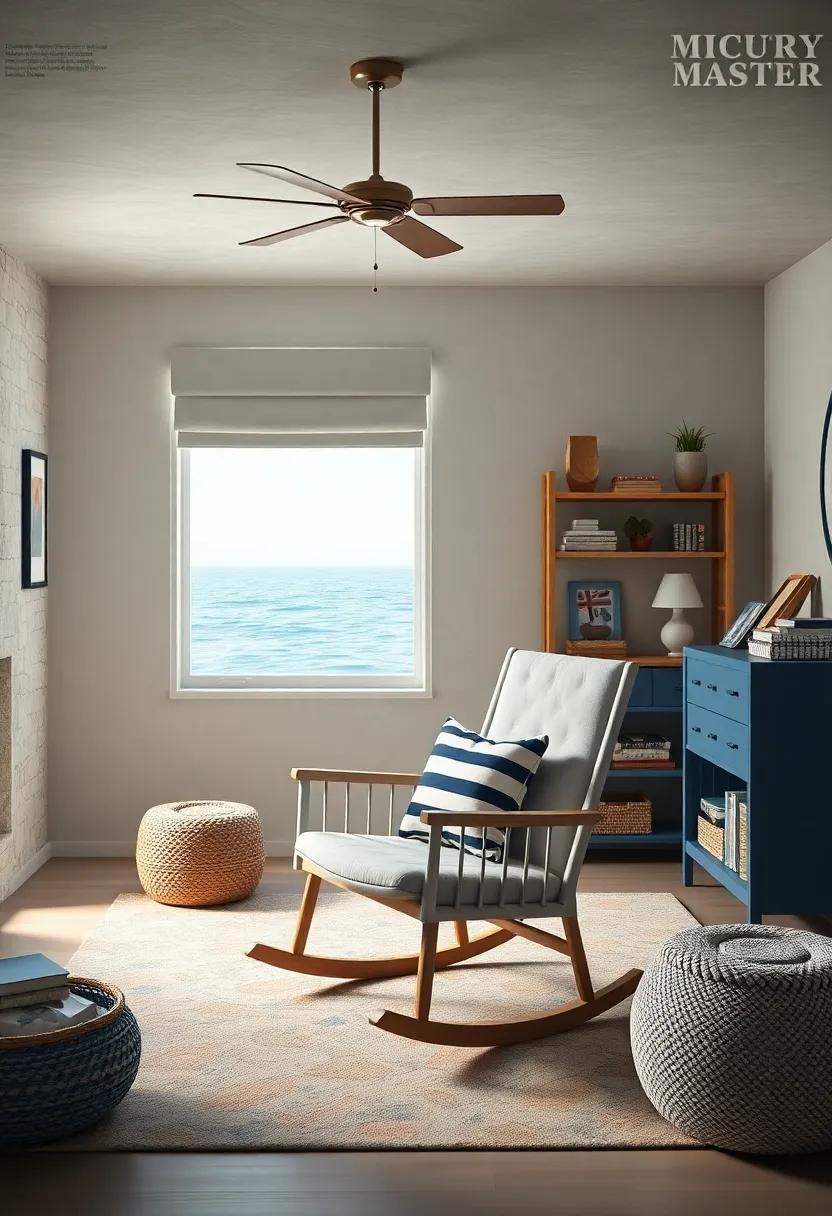 Captain’s Chair: ⁢Add a cozy rocking chair styled like a ‌captain's chair for‌ soothing late-night feedings, complete with a nautical-themed ⁢cushion