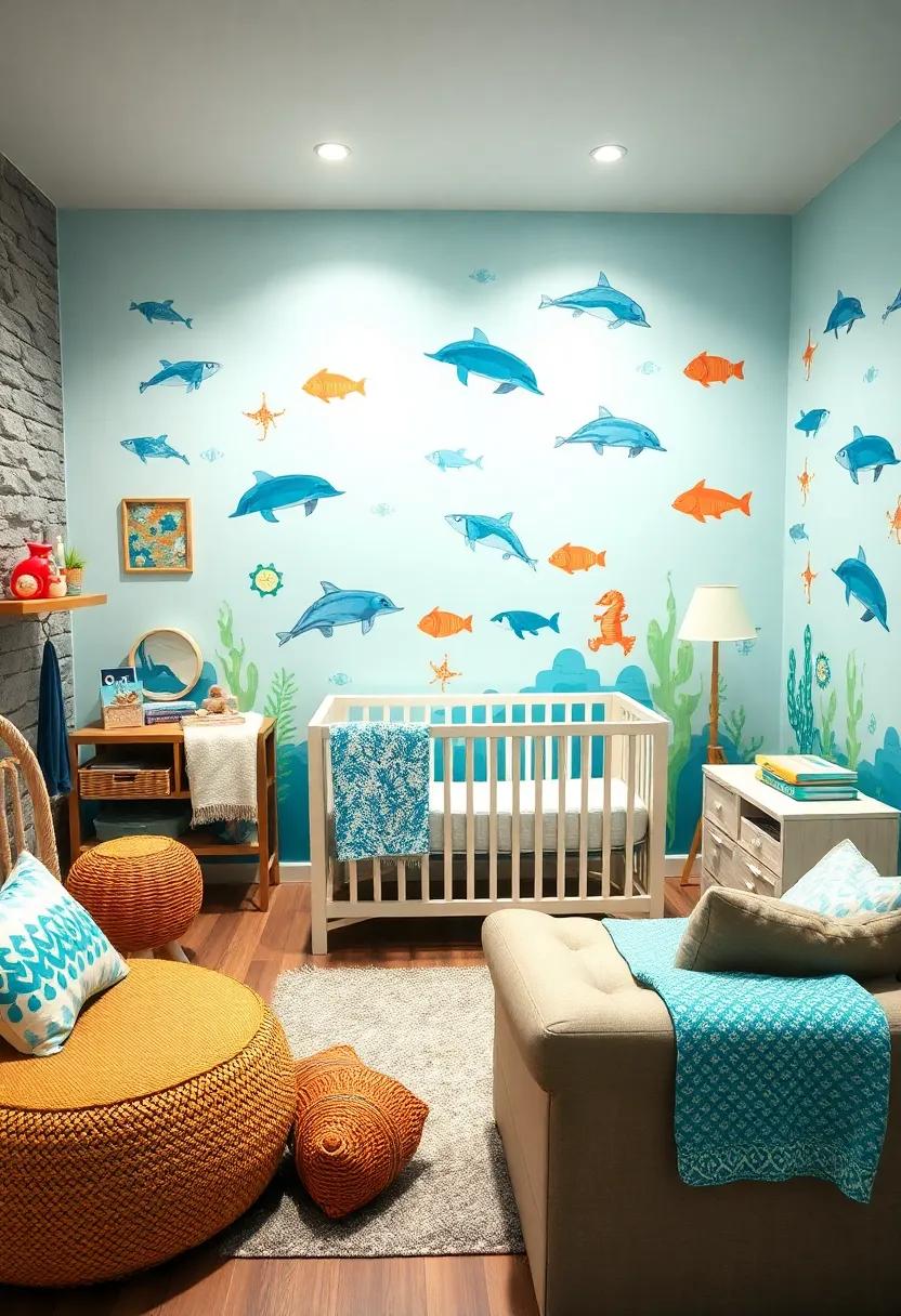 Ocean Life Decals: Adorn the nursery walls with ⁣removable decals featuring dolphins, ⁤turtles, and ⁤seahorses for an ever-changing ⁢look