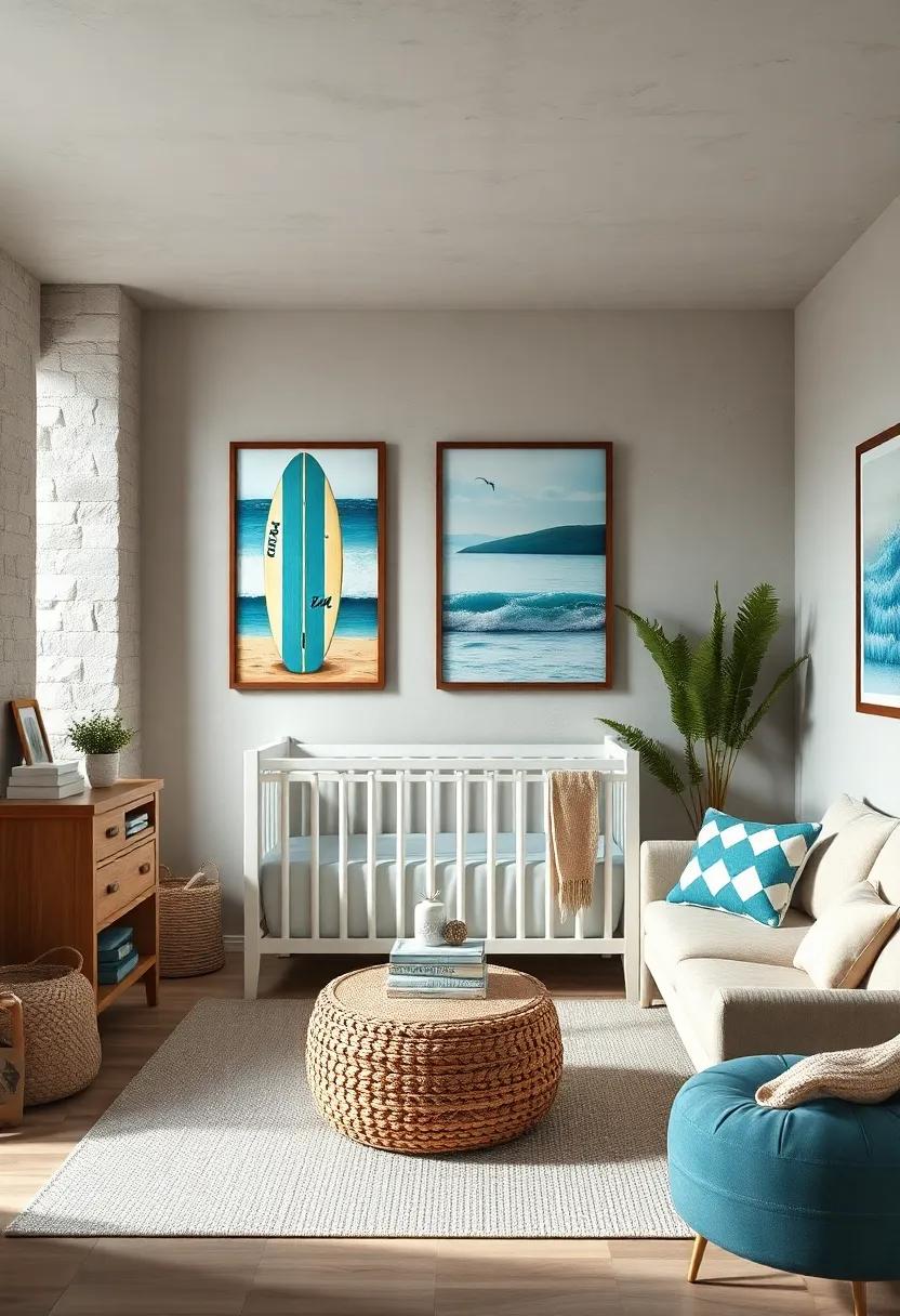 Sand and Surf-Themed Art:​ Curate ⁤a collection of ⁤beach-themed ⁢prints showcasing surfboards, coastal landscapes, and ocean animals for‌ wall art