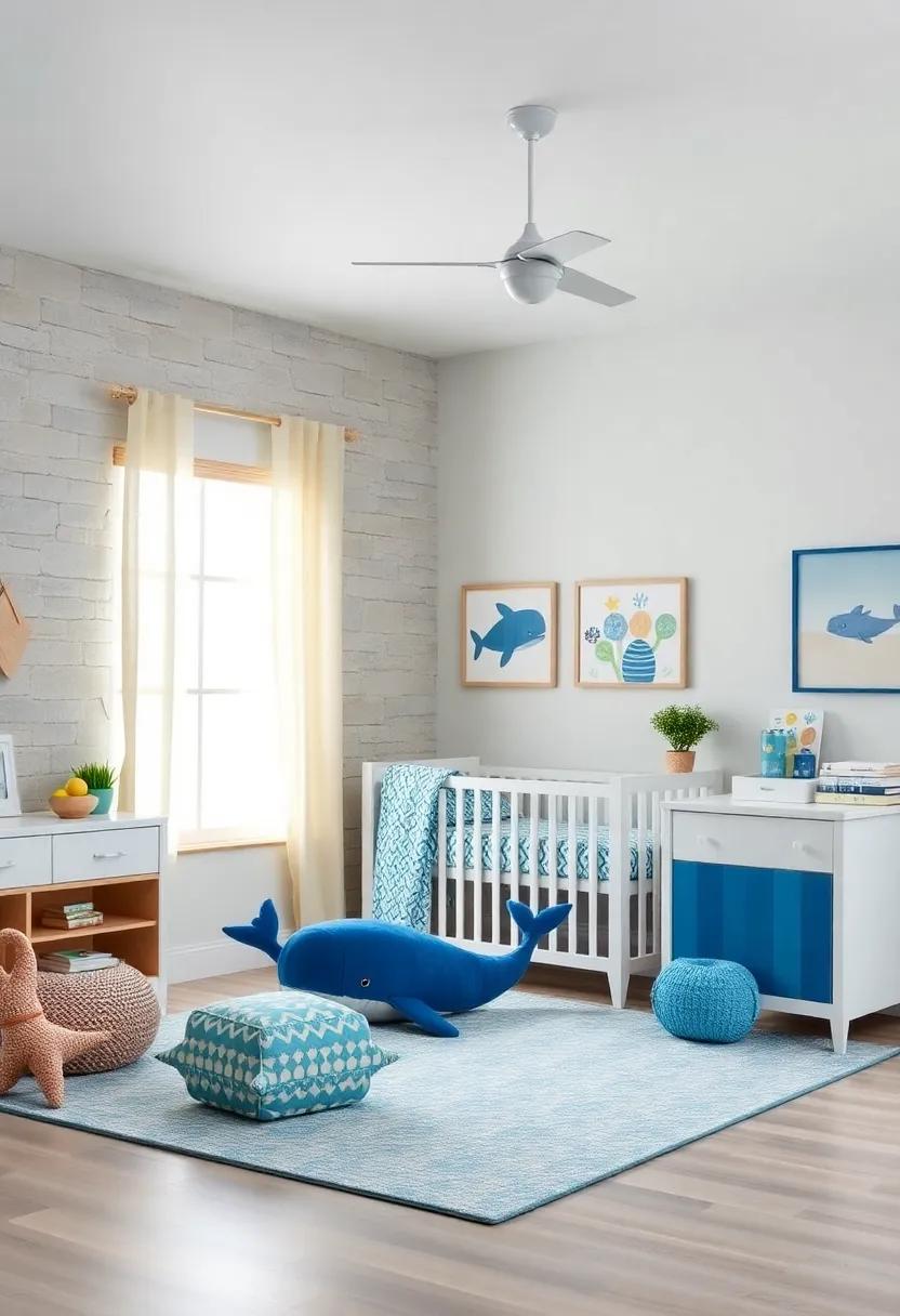 Whale Décor: Incorporate adorable whale motifs ⁤in wall art, rugs, or⁣ plush toys to add a playful touch that resonates with sea lovers