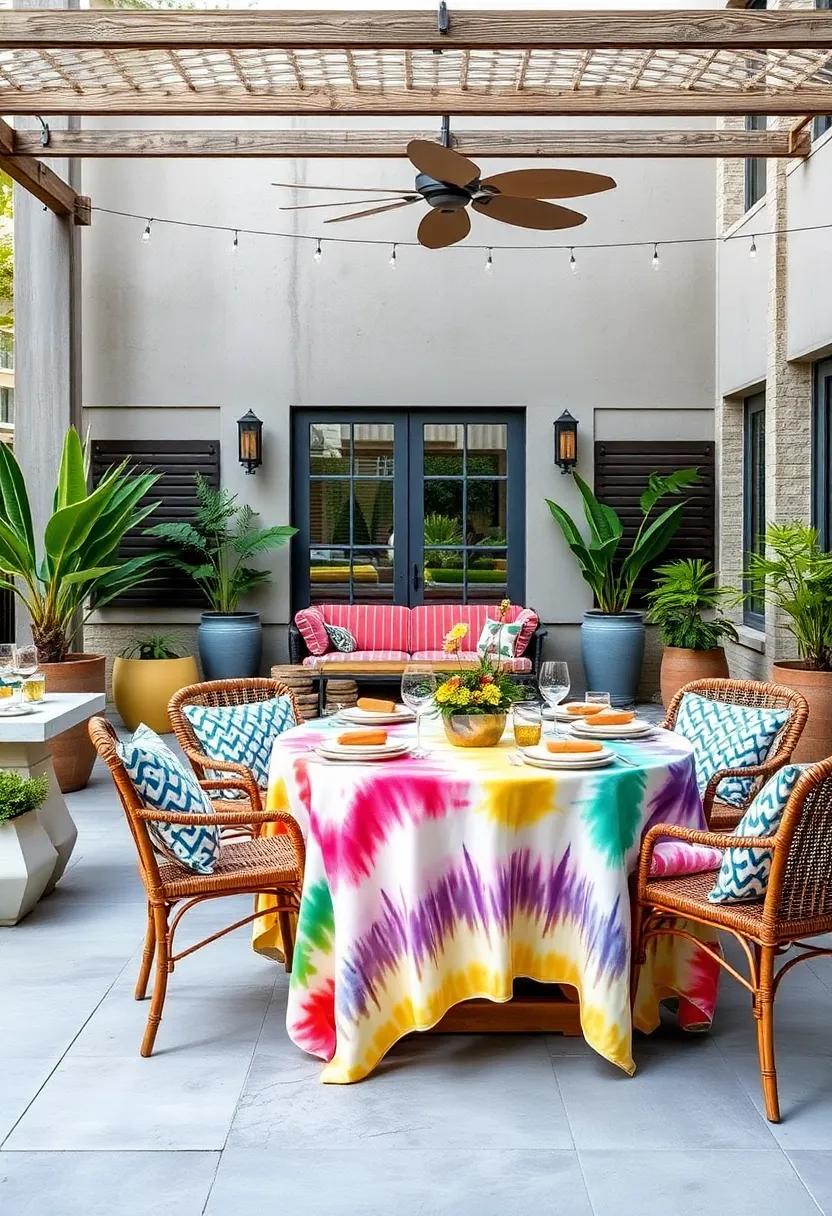 Multicolor Tie-Dye: Embrace a retro vibe with⁢ a colorful tie-dye tablecloth, ⁤perfect for laid-back ⁤outdoor ‌gatherings