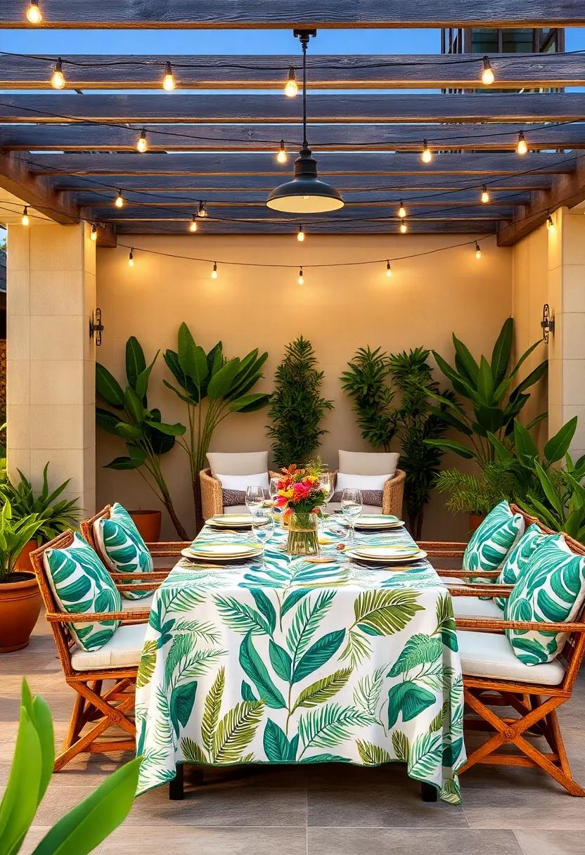 Tropical Leaves: Bring ‍the essence of⁣ a tropical paradise⁣ to your table​ with⁣ a bold leaf ​pattern ⁣that creates a vacation ⁤vibe