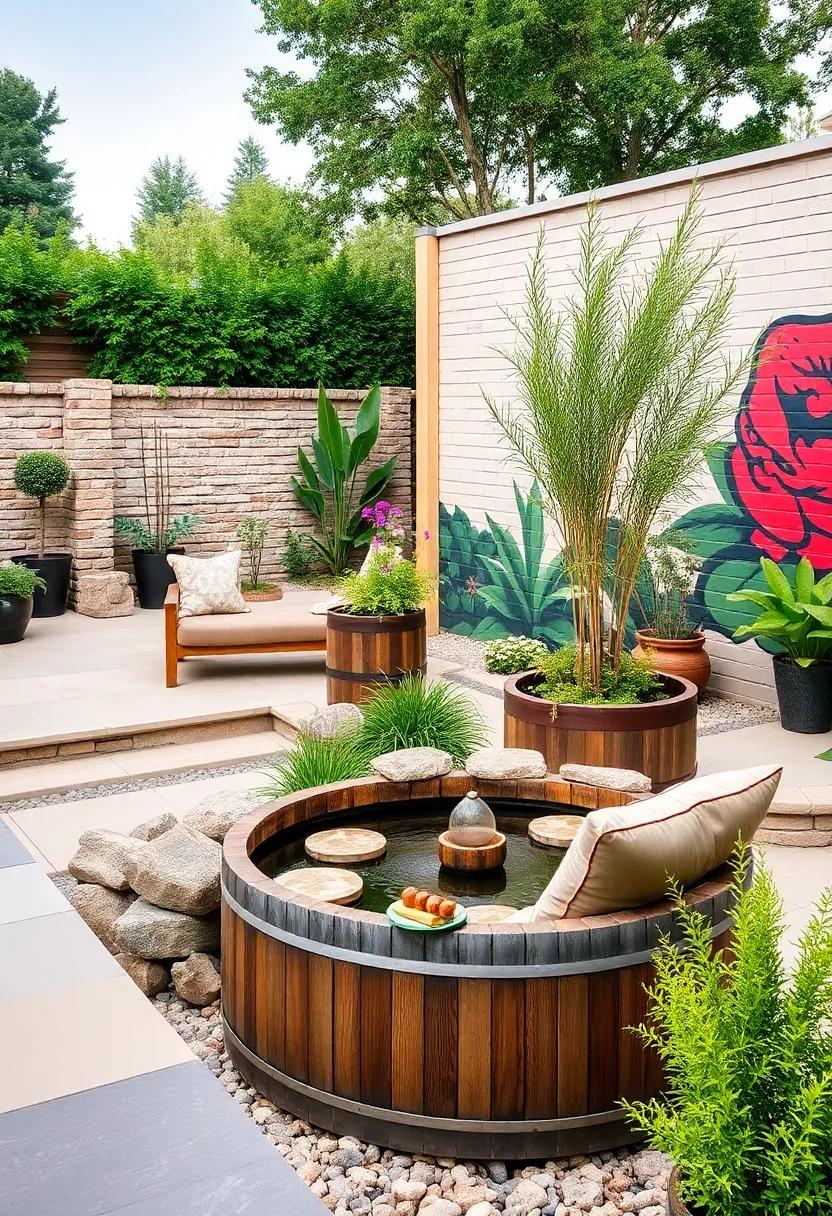Artistic Barrel Pond with Hand-Painted Murals