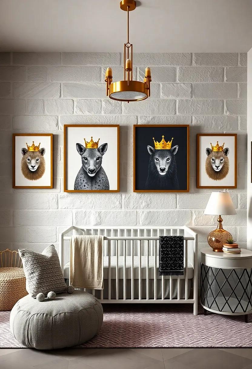 Crowned animal Prints: Hang framed prints of ‌animals wearing crowns to balance humor and sophistication in your nursery​ decor