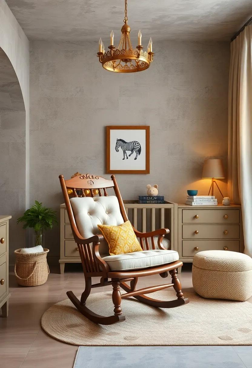 stately ‍Rocking Chair: ‌Include a beautifully crafted rocking chair for reading bedtime ⁣stories and ‍rocking your little​ prince to sleep