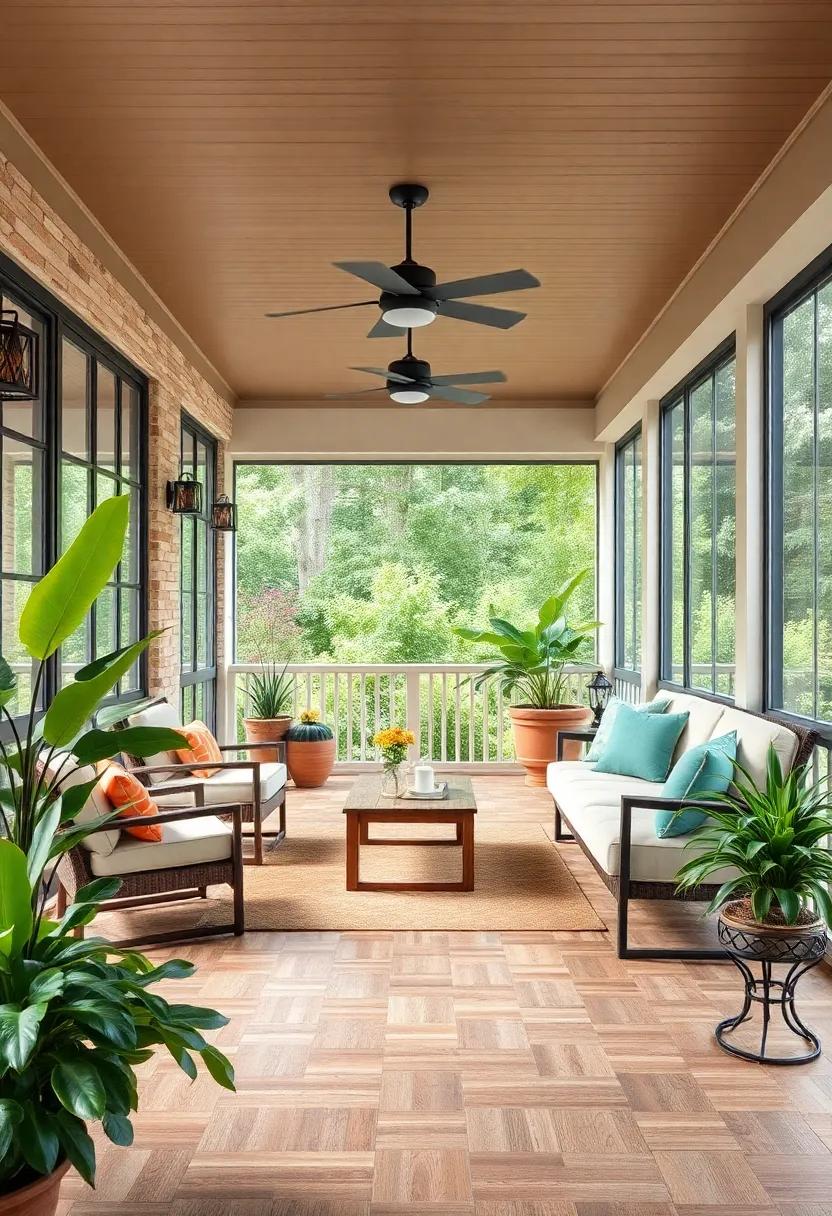Classic Parquet Designs: Incorporate classic parquet patterns ⁢for a ‌sophisticated touch, blending style with timeless ‌elegance ⁢in ⁤your screened porch