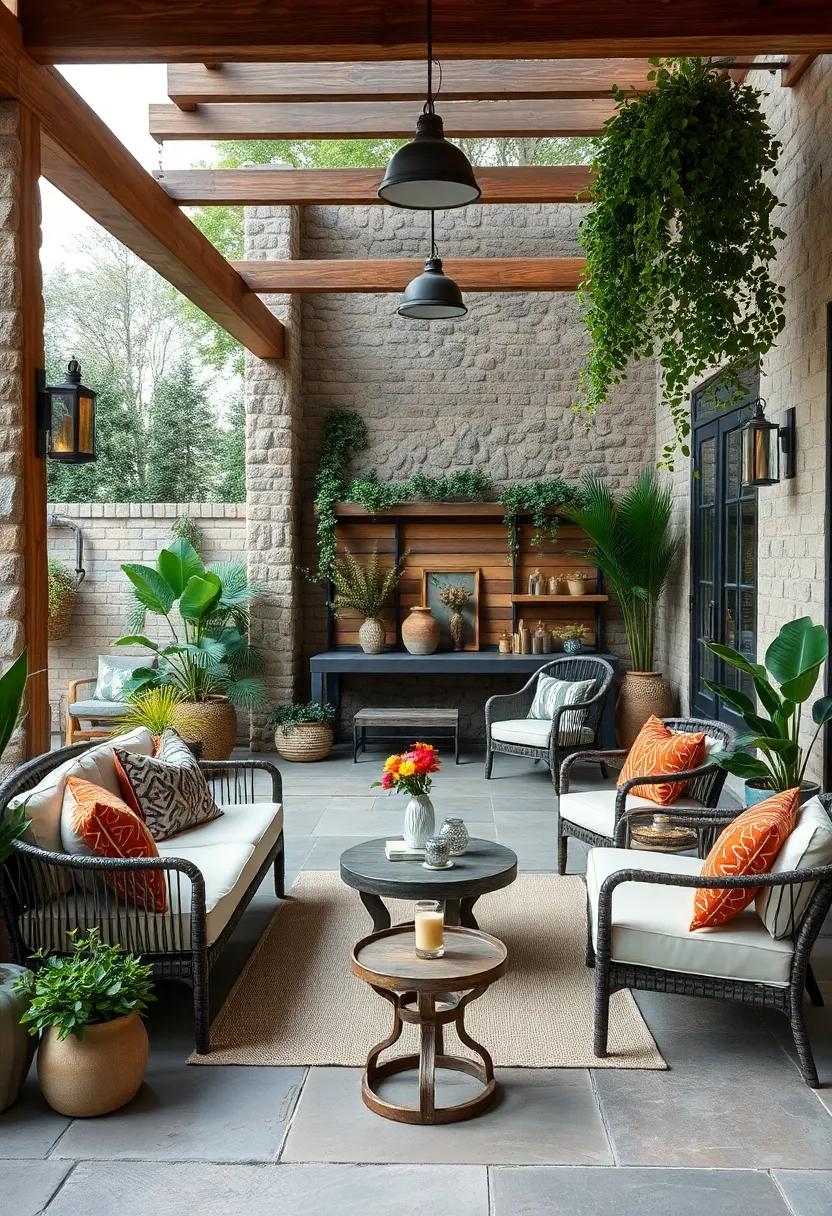 Opt for natural elements, such as stone and wood, to design a serene retreat that blends seamlessly with your surrounding landscape