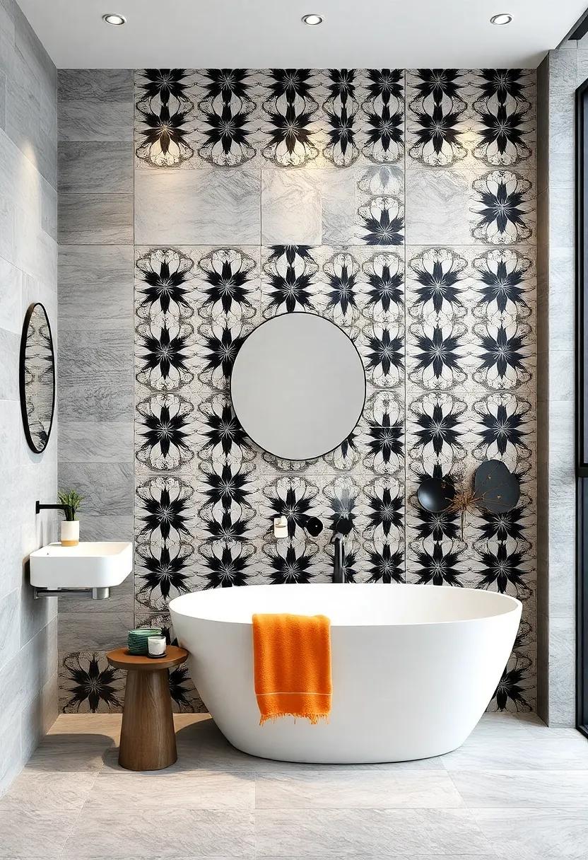 Bold Black and White Patterned Tiles for Striking Contrast