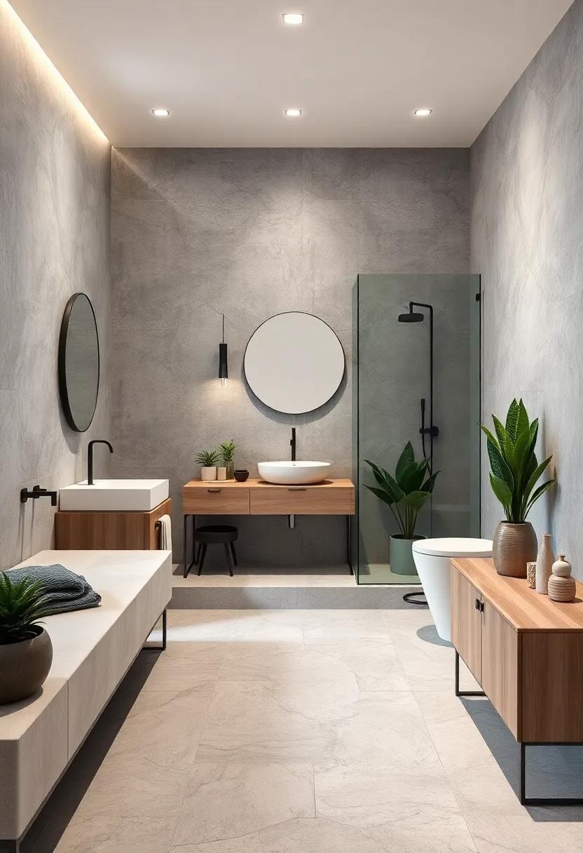 Light Gray Concrete Effect‌ Tiles for⁣ Industrial minimalism