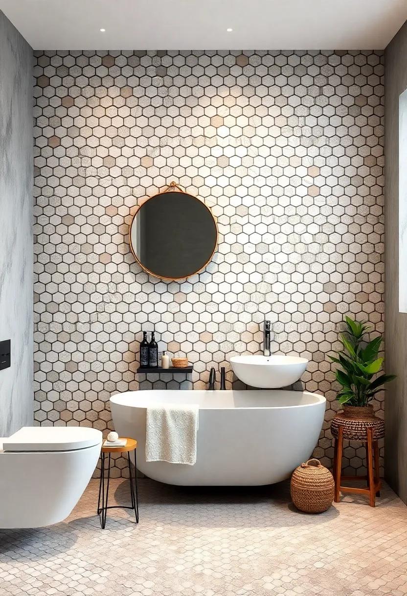 Small ‌Hex ⁤Tiles with Dark Grout ‌for⁤ Graphic⁣ Definition