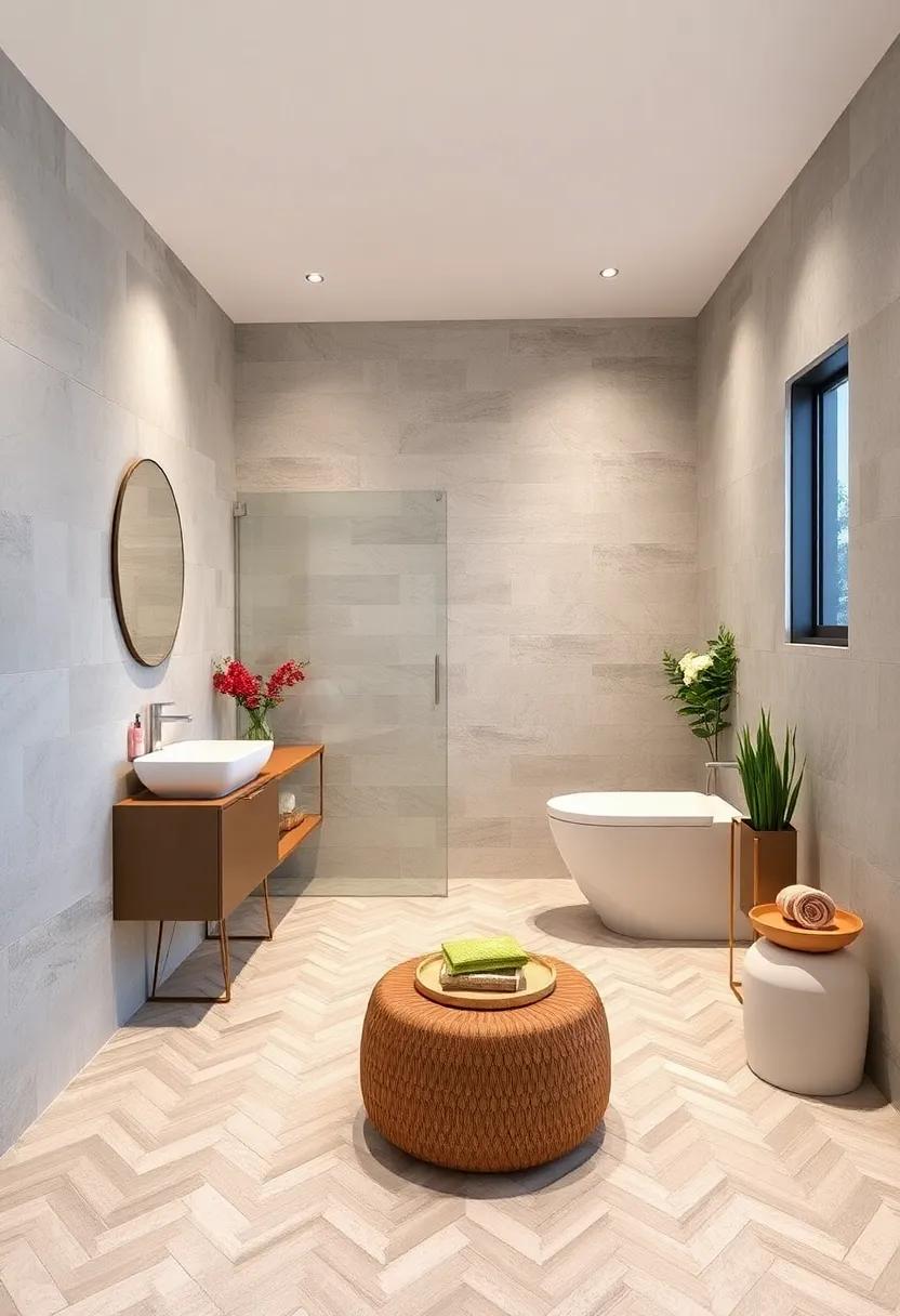 Herringbone Pattern Tiles to Bring Dynamic Movement