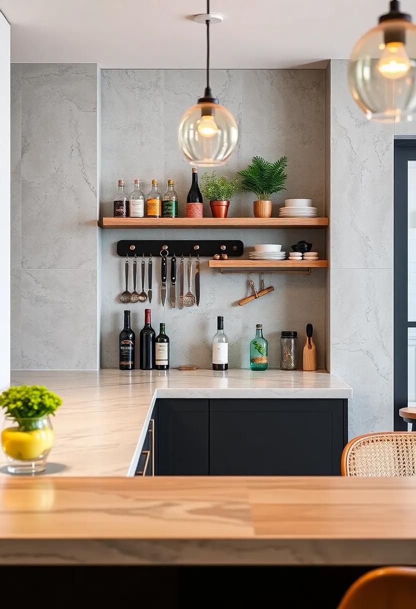Magnetic Knife‌ Strip with Bar Hooks: ‌Combine a magnetic knife strip with hooks ⁢for hanging bar tools and ​accessories to keep ‍everything within reach