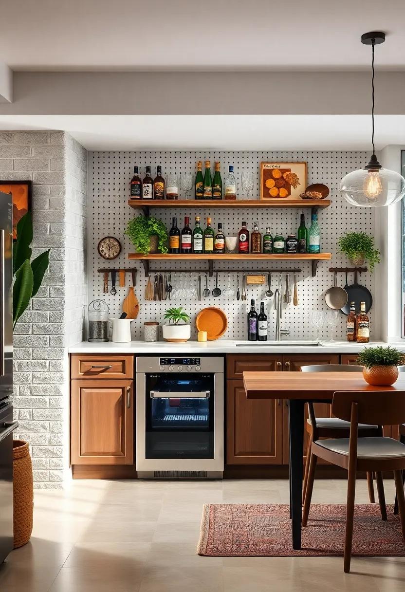 Pegboard​ bar Organizer: Utilize a pegboard for customizable⁣ storage of bar tools, bottles, and glassware, adding both function and décor