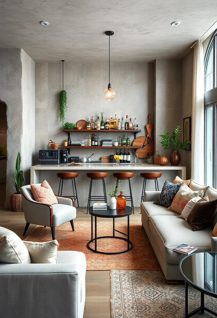 Vintage Accents: Mix modern elements with vintage accessories for a curated, eclectic vibe in your bar area