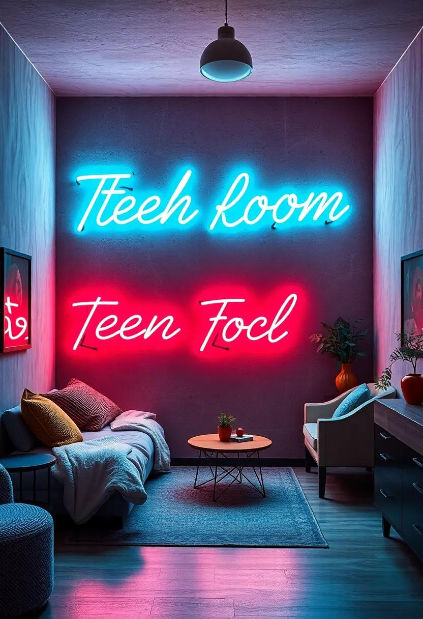 Classic Cool: Bold script neon ⁢signs with​ favorite band names or song lyrics, injecting nostalgia and personal taste