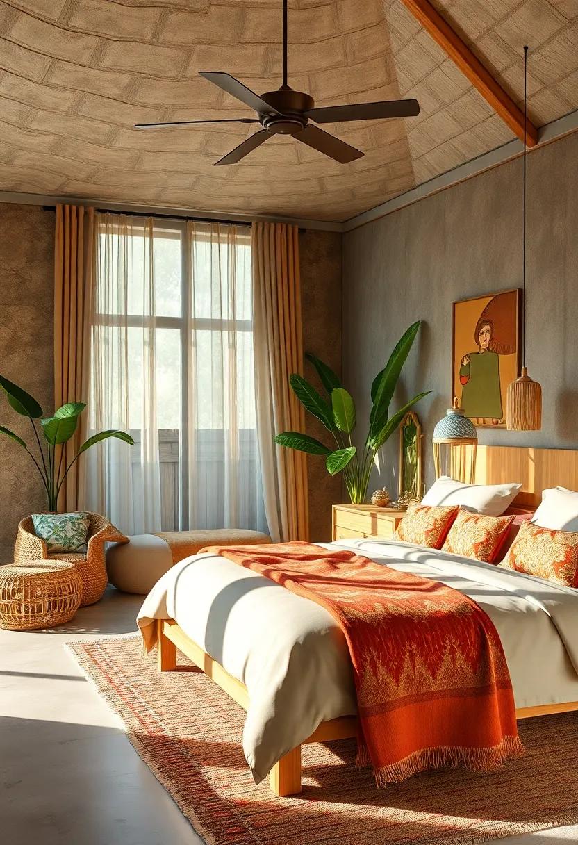Cultural Touches: Explore a bedroom inspired by‍ diverse tropical cultures,where bamboo furniture is paired with artisan crafts and textiles