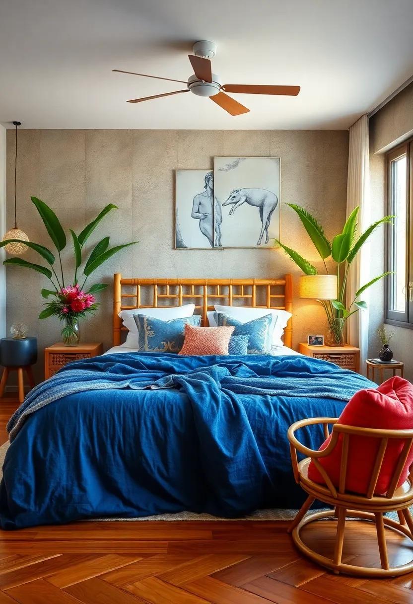 Vintage Charm: Discover collectible bamboo pieces that evoke nostalgia and charm, perfect for creating a warm, inviting bedroom