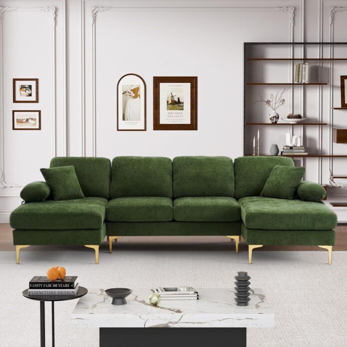 How We Loved the Modern Green U-Shaped Modular Sectional Sofa