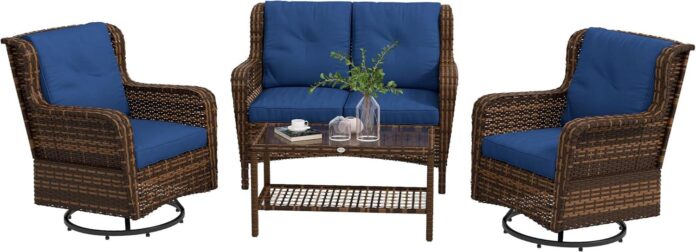 Our Honest Take on the Outsunny 4-Piece Blue Patio Set