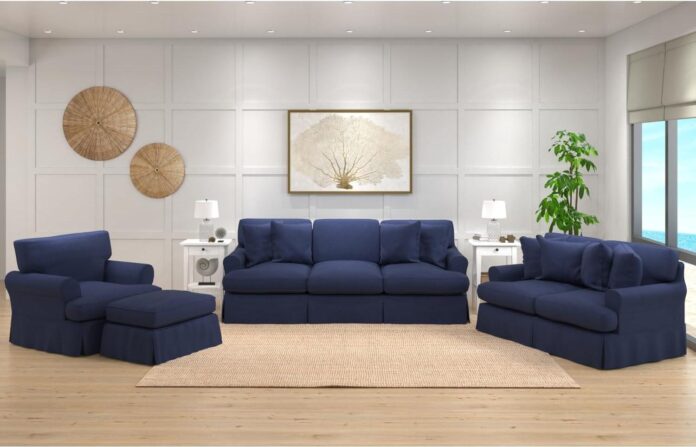 Our Honest Take: Navy Blue Slipcovered Living Room Set Review