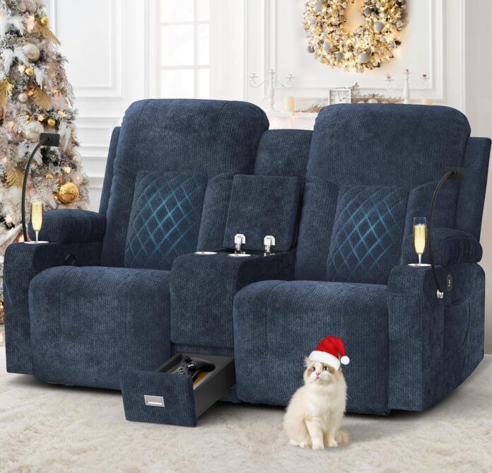 Our Honest Take on the YONISEE Navy Blue Reclining Loveseat