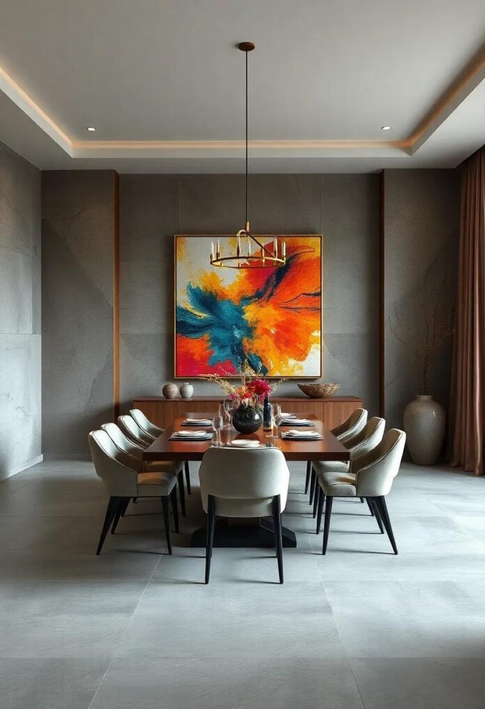21 Inspiring Dining Room Designs Featuring Bold Statement Art That Elevates Space