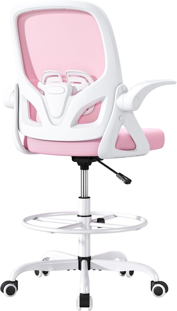 Our Take on the Pink Tall Drafting Chair: Comfort Meets Ergonomics