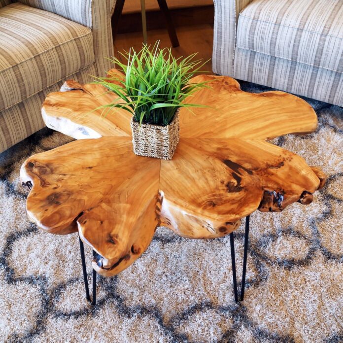 Our Take on the WELLAND Live Edge Cedar Coffee Table: Unique & Rustic