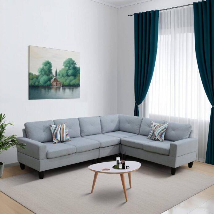 Our Honest Take on the 96″ L-Shaped Flannel Sectional Sofa Set